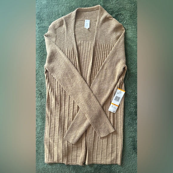 Jones New York Small Mocha Women’s Ribbed Cardigan - Earth Tone Cardigan - Picture 7 of 8